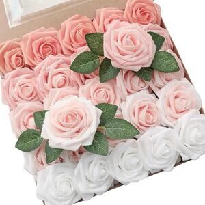 NEW Floroom Studio Blush Pink Ivory PE Foam Roses 25pc 3” DIY Wedding Floral